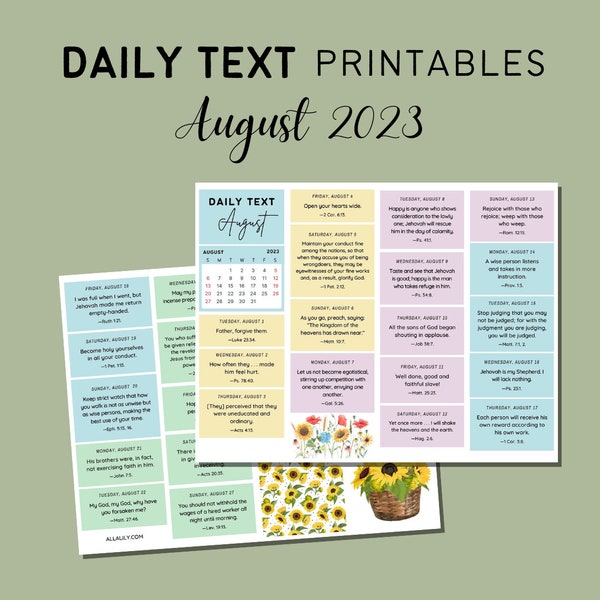 Jw Daily Text Print Etsy