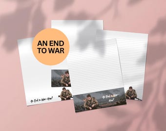 Plantillas para escribir cartas a los Testigos de Jehová. Papelería imprimible para el ministerio. Fin a la guerra (descarga digital).