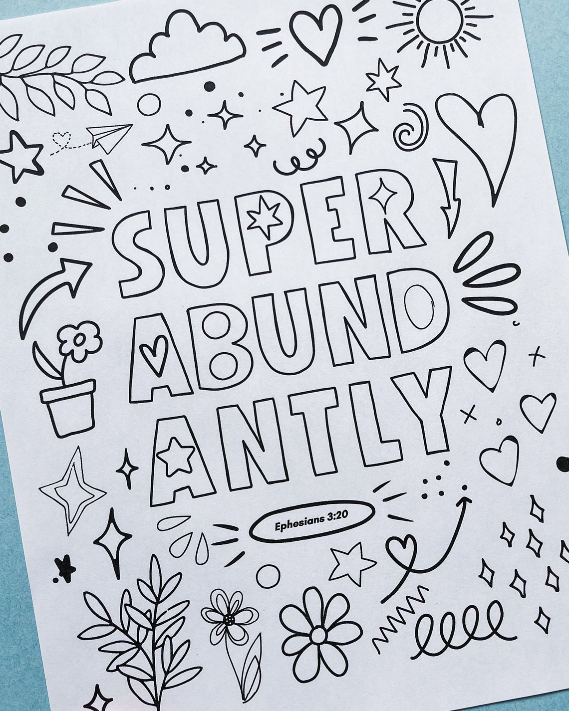 Printable Coloring Page for Kids superabundantly | Etsy