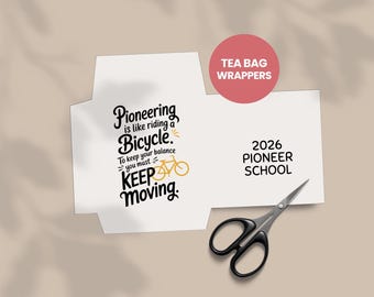 Pioneer School 2026 Printable Tea Bag Envelopes Party Favour Gift for Jehovah's Witnesses (digital download)