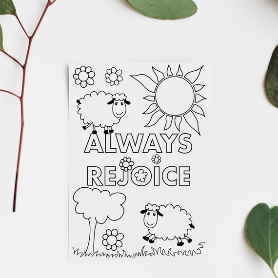 Always Rejoice Printable Coloring Page For Kids Convention Etsy