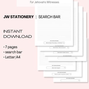 Visita JW.org e cerca il pacchetto di cancelleria stampabile, modelli di lettere dei Testimoni di Geova, download di cancelleria jw, lettere e A4