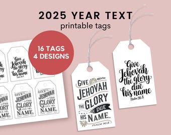 JW Gift Tags Printable Labels for Jehovah's Witnesses Psalm 96:8 Give Glory To Jehovah(digital download)