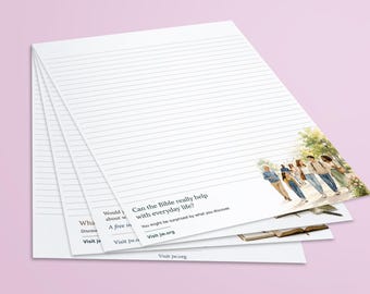 Juego de papelería imprimible con plantillas para escribir cartas "Disfruta la vida para siempre" para Testigos de Jehová (descarga digital)