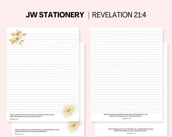 JW stationery letter writing templates for Jehovah's Witnesses, Letter Size & A4, jw stationary download