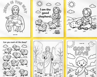 Printable Colouring Pages for Kids Activity Sheets for Children Jesus (digital download) JW