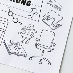 Printable Coloring Page for Kids Study Makes You Strong - Etsy Canada