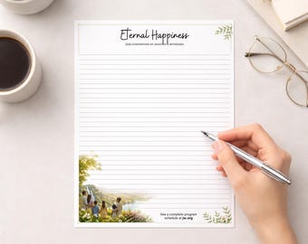 Eternal Happiness Stationery Printable Letter Writing and Envelope Set Templates For Jehovah Witness 2026 Convention (PDF download)