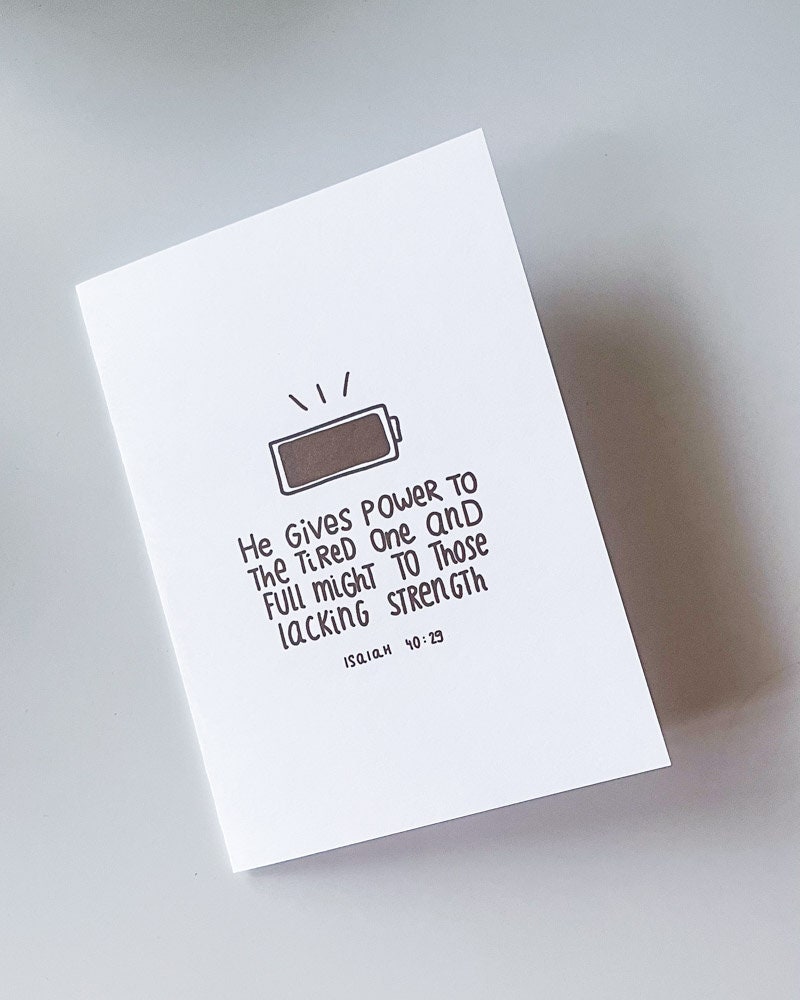 JW Printable Card Isaiah 40:29 He Giver Power to the Tired - Etsy Canada