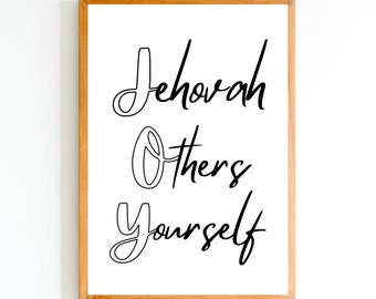 Jehovah, Others, Yourself - JOY - Printable Artwork, jw printable art wall, jw poster, jw gif, jw printable art, jw digital download | JW