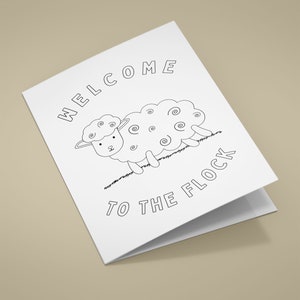 Jw Baptism Card Printable Welcome To The Flock Printable Colouring Card Gift For Jehovah&#39;s Witnesses Activity For Kids