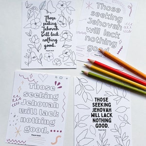 Cartes postales JW à colorier pour enfants Année 2022 Texte à imprimer pour enfants Témoins de Jéhovah