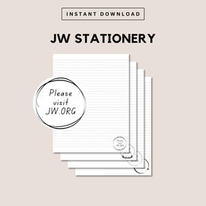 Visit JW org Printable Stationery for Jehovah&#39;s Witnesses Letter Writing Templates Set of 4 Minimal Designs Instant Download