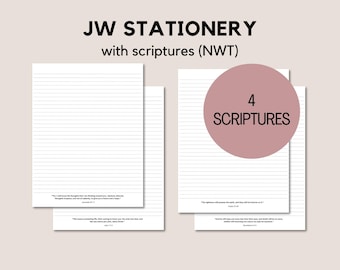 Set per scrivere lettere per Testimoni di Geova, carta da lettere stampabile con versetti biblici per uomini (download PDF)
