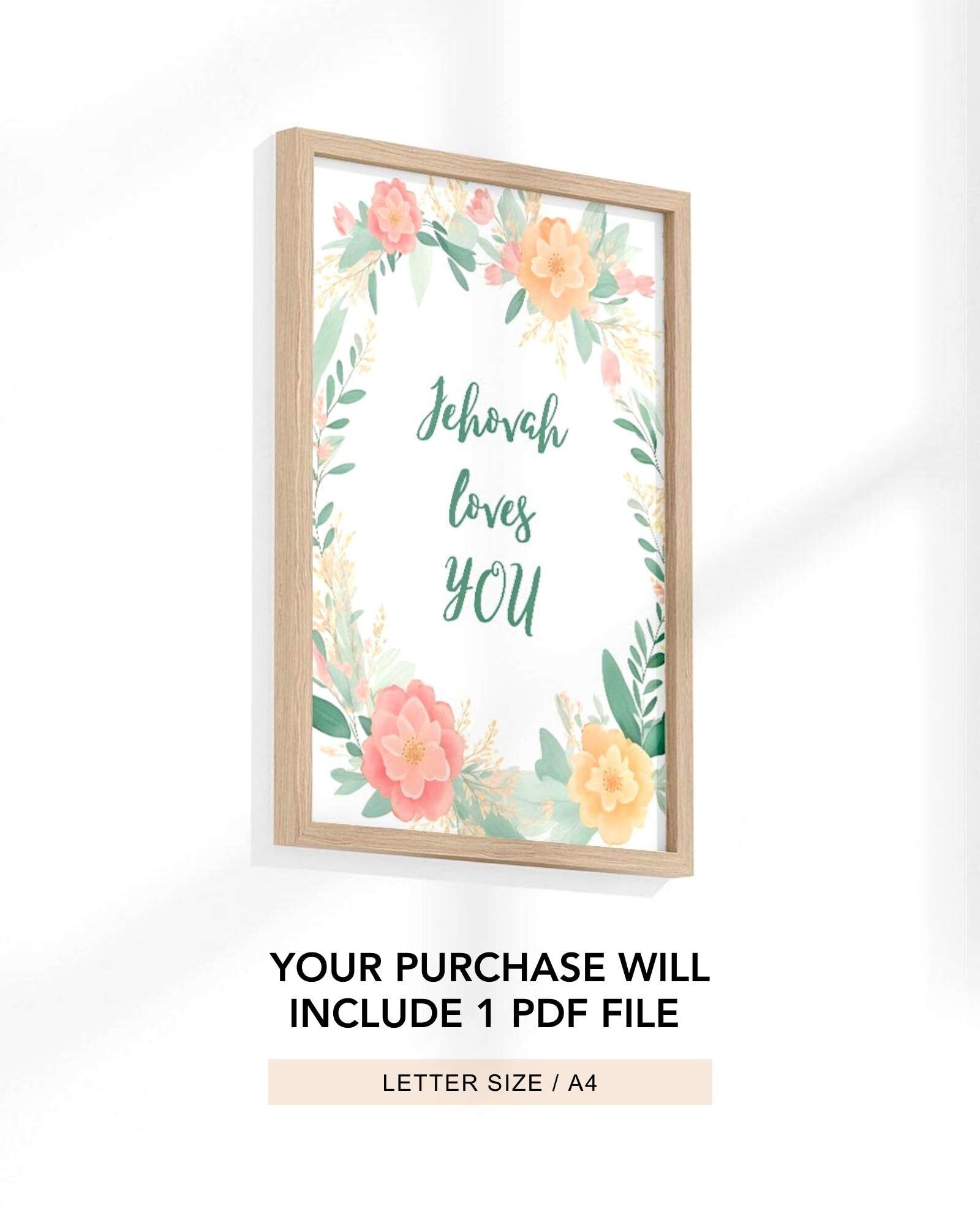 Jehovah Loves You Printable Artwork Jw Printable Art Wall Jw - Etsy