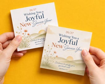 JW 新奉仕年度のお知らせカード（印刷可能なギフト、エホバの証人向け）（デジタルダウンロード）