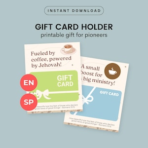 JW Gift Card Holder per i pionieri Regalo stampabile per i Testimoni di Geova Download immediato