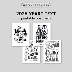 Yeartext 2025 Carte postale imprimable Texte de l'année Carte-cadeau pour les Témoins de Jéhovah Pionniers Encouragement JW