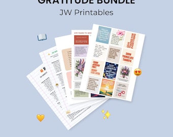 JW Study Bundle Gratitude NWT Scripture Journaling (Digital Stickers)
