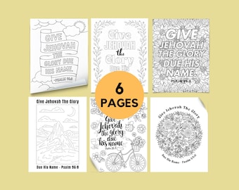 JW Colouring Pages For Kids Fun Activities Family Worship Ideas For Jehovah's Witnesses Gift for Children (Digital Download)