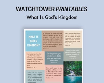 Étude personnelle de la Tour de Garde JW pour les Témoins de Jéhovah : Quel est le Royaume de Dieu imprimable (téléchargement numérique)