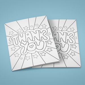 Printable Coloring Thank You Cards for Kids, Kids' Thank You, Coloring ...