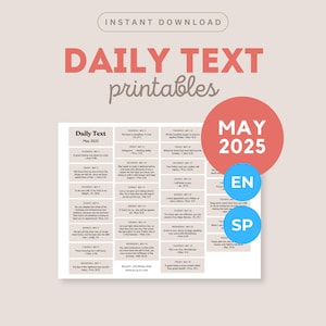 Testi stampabili giornalieri per i Testimoni di Geova MAGGIO 2025 Diario di studio personale JW