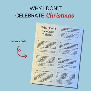 JW Beliefs explique pourquoi je ne célèbre pas Noël Fiches imprimables Culte familial pour les Témoins de Jéhovah Cadeau pour enfants Téléchargement numérique