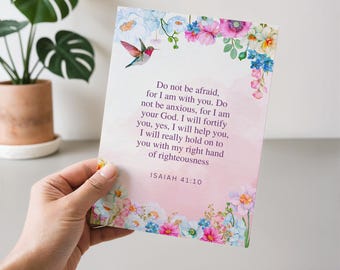 JW Card Isaiah 41:10 Printable Encouraging Greeting Card for Jehovah's Witnesses NWT Scripture