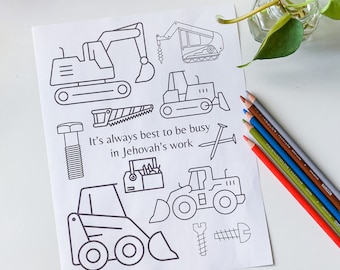 JW printable coloring page for kids It's always best to be busy in Jehovah's work, jw kids, jw child, jw coloring, jw gift for kids
