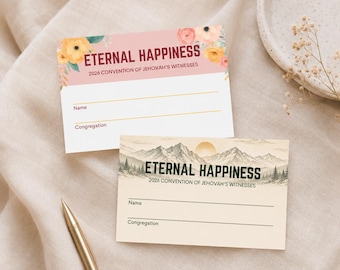 Convention Badge Eternal Happiness 2026 Printable Name Tags Gift For Jehovah's Witnesses (digital download)