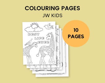 JW Coloring Pages For Kids Printable Activity Bundle 10 Sheets for Jehovah's Witnesses Children