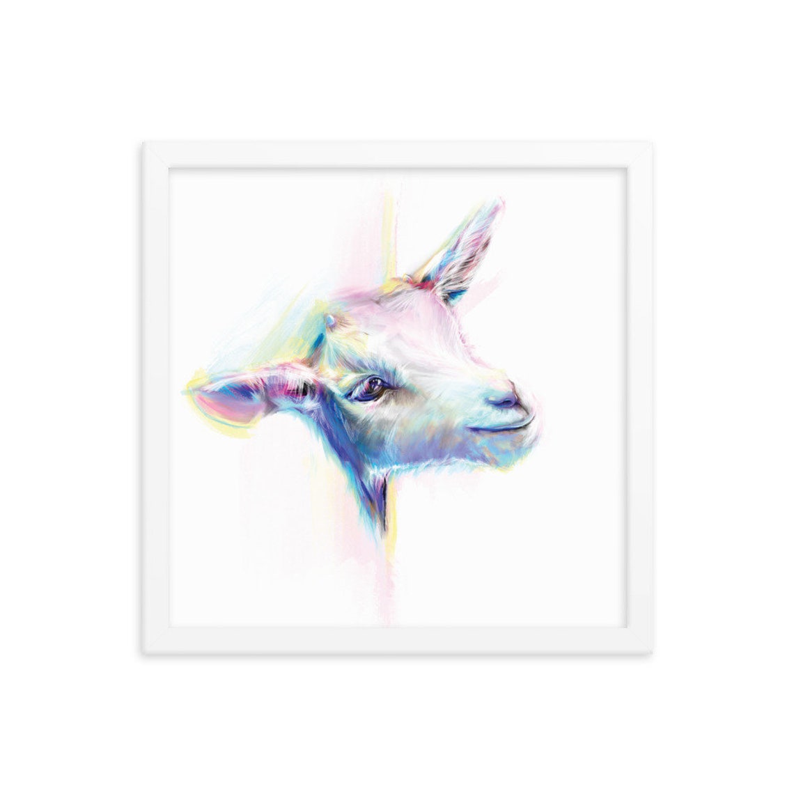 Goat Portrait Framed Art Print Digital Painting Etsy