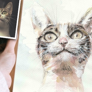 Custom Hand-Painted Cat Portrait | Personalized Pet Painting from Photo | Unique Gift for Cat Lovers & Pet Keepsake