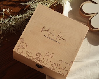 Baby Keepsake Box, Custom Engraved Newborn Chest, Small Memory Box, Wooden Memory Chest, Engraved Gifts, Newborn Box, Infant Memory Box