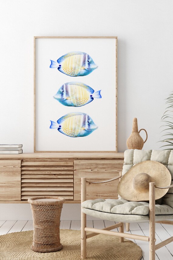 Nautical Decor / Fish Wall Art / Coastal Wall Art / Modern Art Etsy