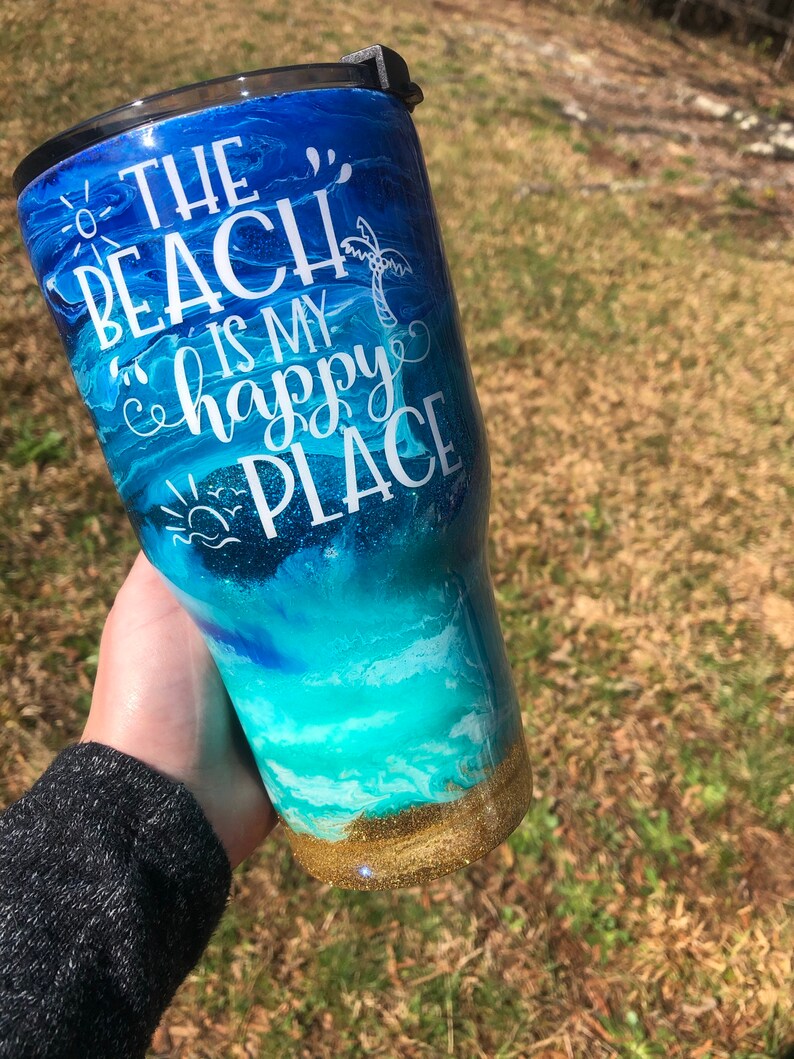 The Beach is My Happy Place Beach Tumbler Etsy