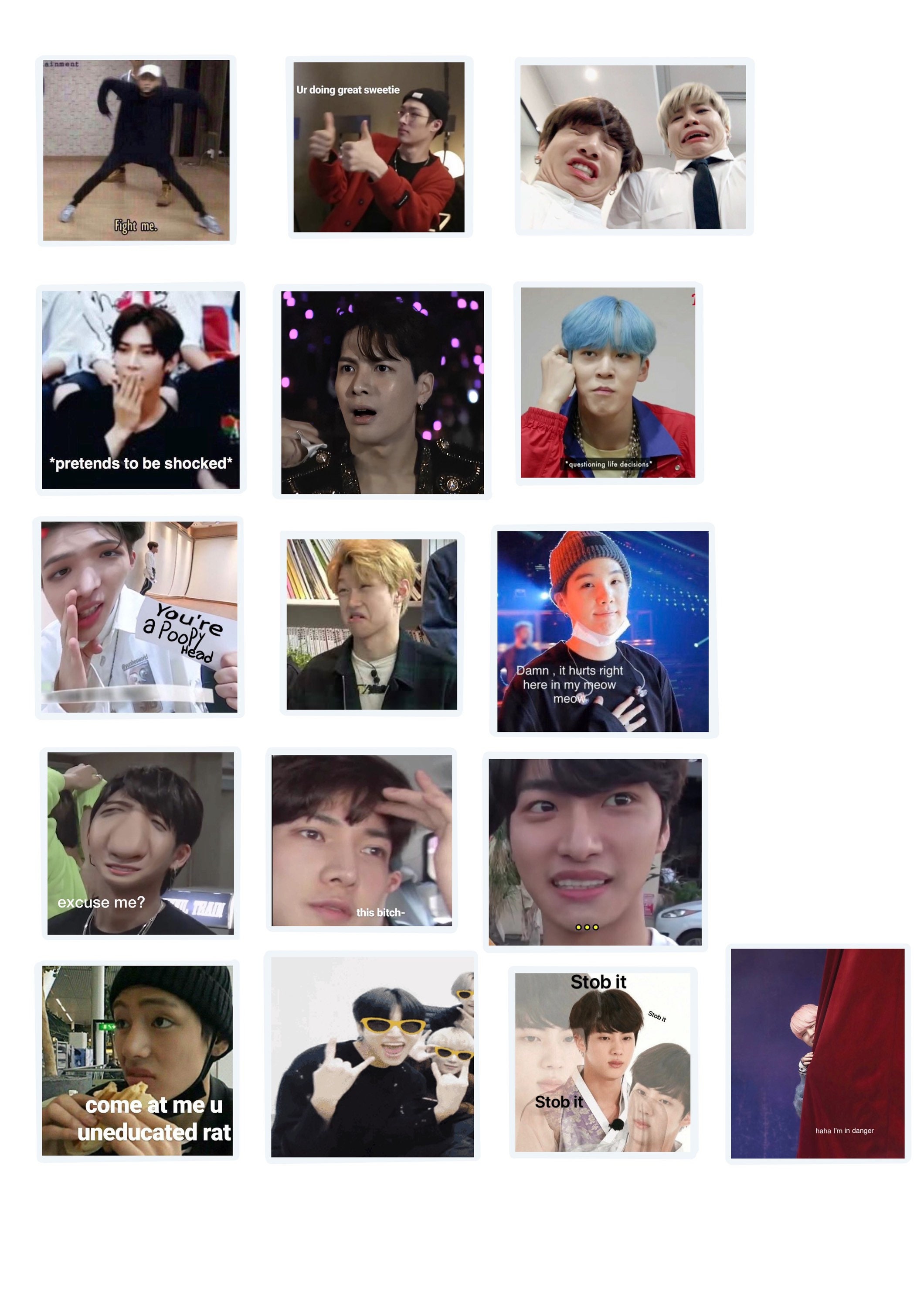 5 Kpop Meme Stickers Etsy