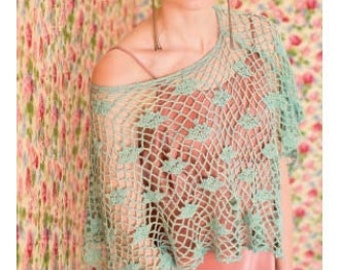 Pattern Crochet Women's Lace Poncho.