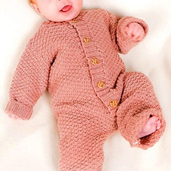 Pattern Knitted onesie for baby/baby overalls. Size: 1/3 - 6/9 - 12/18 months (2 - 3/4) years.