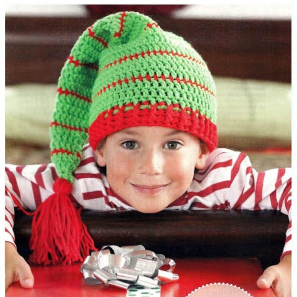 Easy Pattern Crochet Kids Hat Stocking.