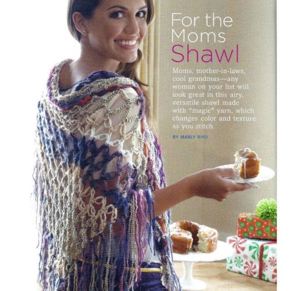 Pattern Crochet Women's Lace Shawl.