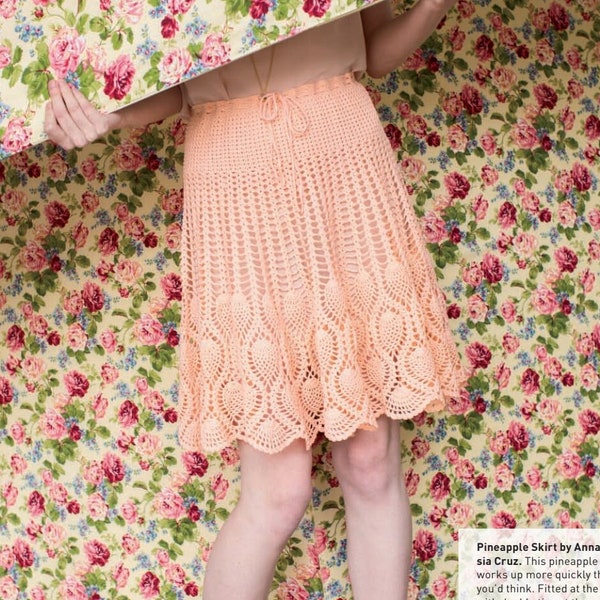 Crochet Pattern Women's Lace Pineapple Skirt. Size XS-2XL.