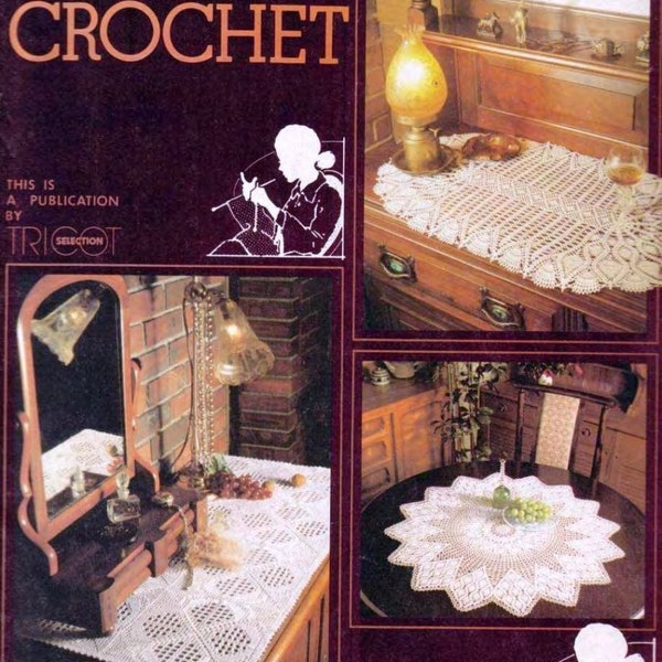 PDF Old Magazine Crochet Patterns 1980s. 57 color pages of napkins, blankets, home decor and more with diagrams and detailed descriptions.