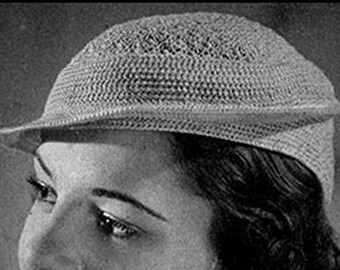 Vintage Crochet Womens Jockey Hat Pattern.