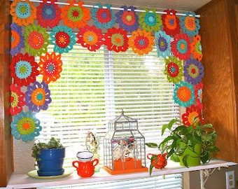 Crochet Flower Curtain Motif Pattern