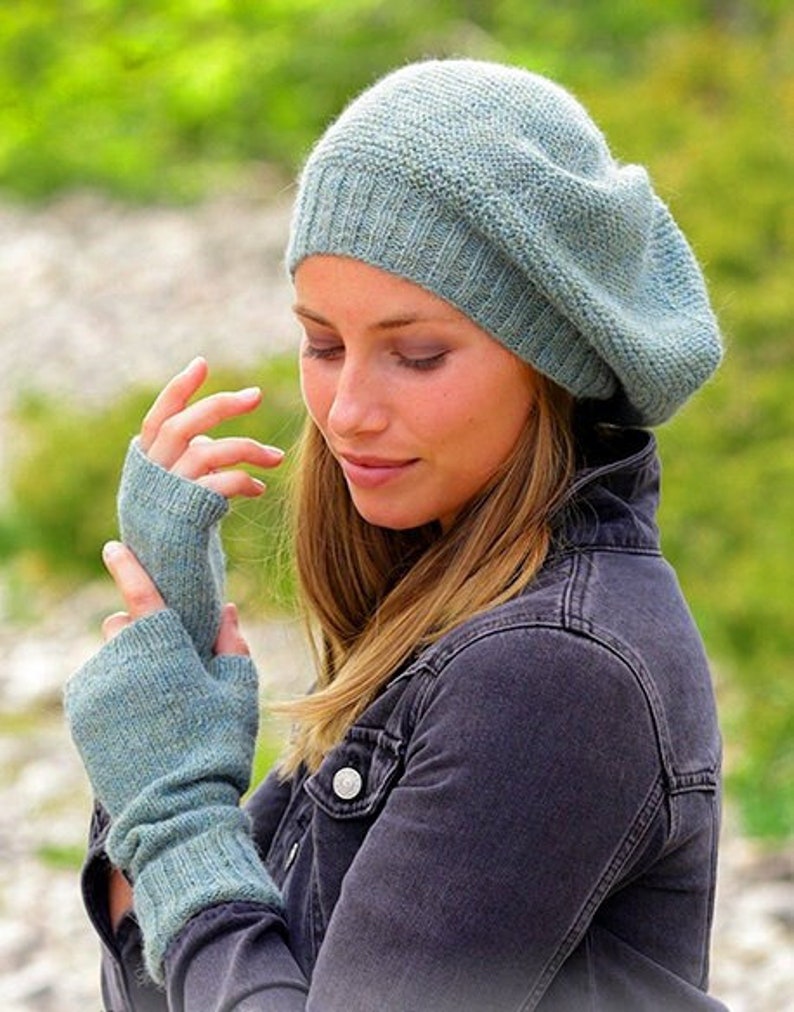 Pattern Women's Knitted Beret Hat With Garter Stitch and Etsy