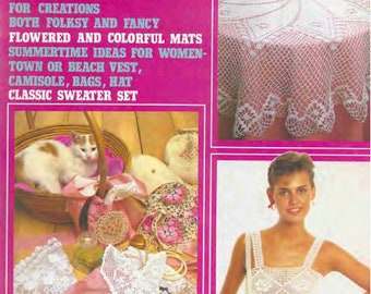 PDF Old Magazine Crochet Patterns 1986. 63 pages en couleur de serviettes, couvertures, rideaux et plus encore avec des schémas et des descriptions détaillées.