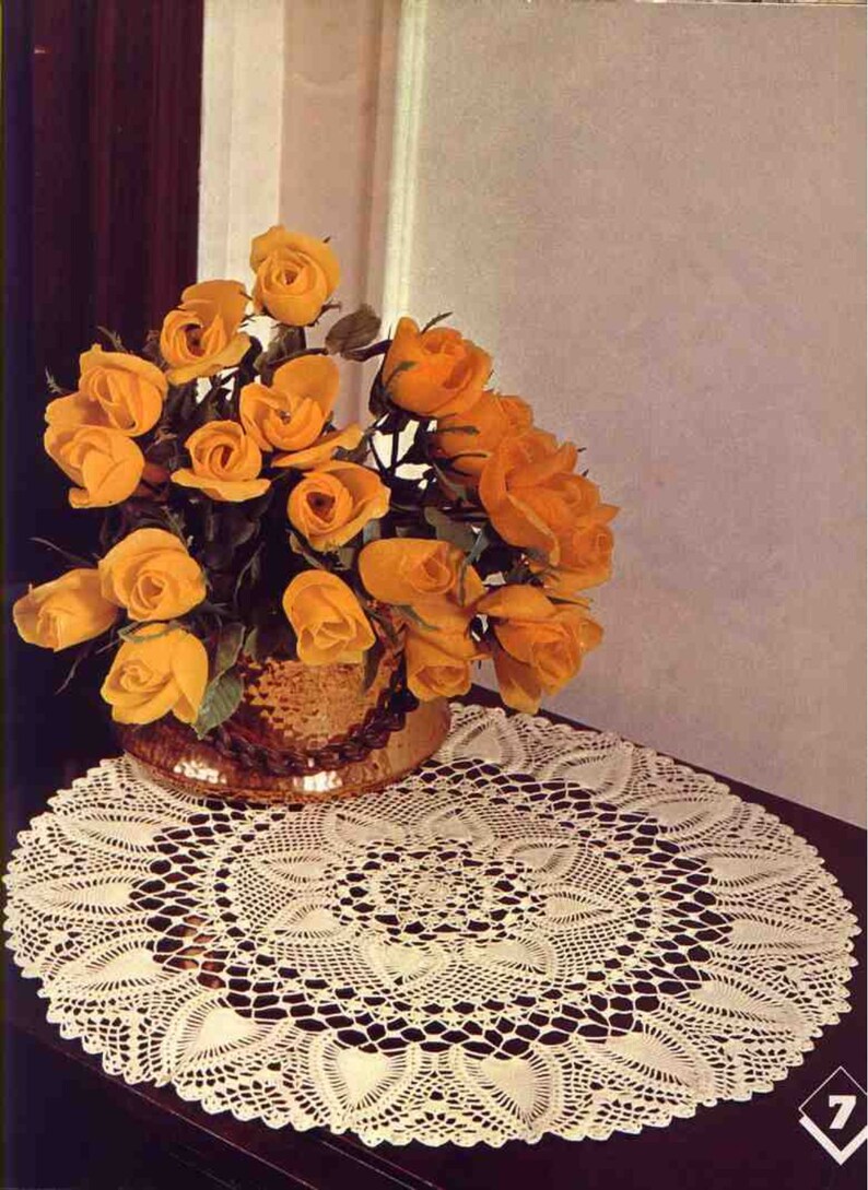 PDF Old Magazine Crochet Patterns 1980s. 64 Color Pages of Napkins