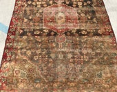 4 39 2 quot x 6 39 7 quot 1930s Handmade Hand-knotted 100 Wool Antique Vintage Traditional Persian Lilihan Mallayer Sarouk Serapi Heriz Area Rug Carpet